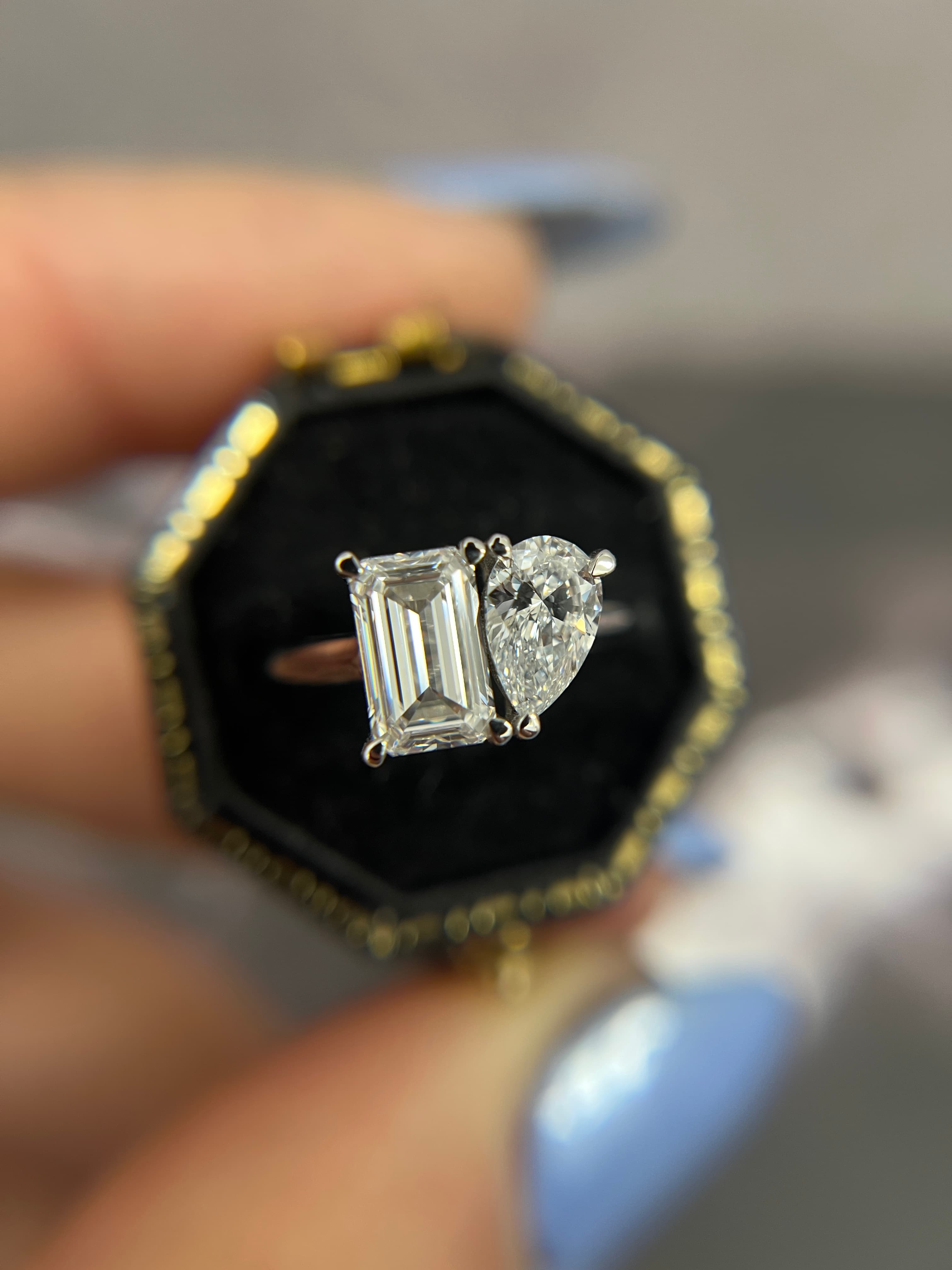 Platinum Toi Et Moi Diamond Ring
